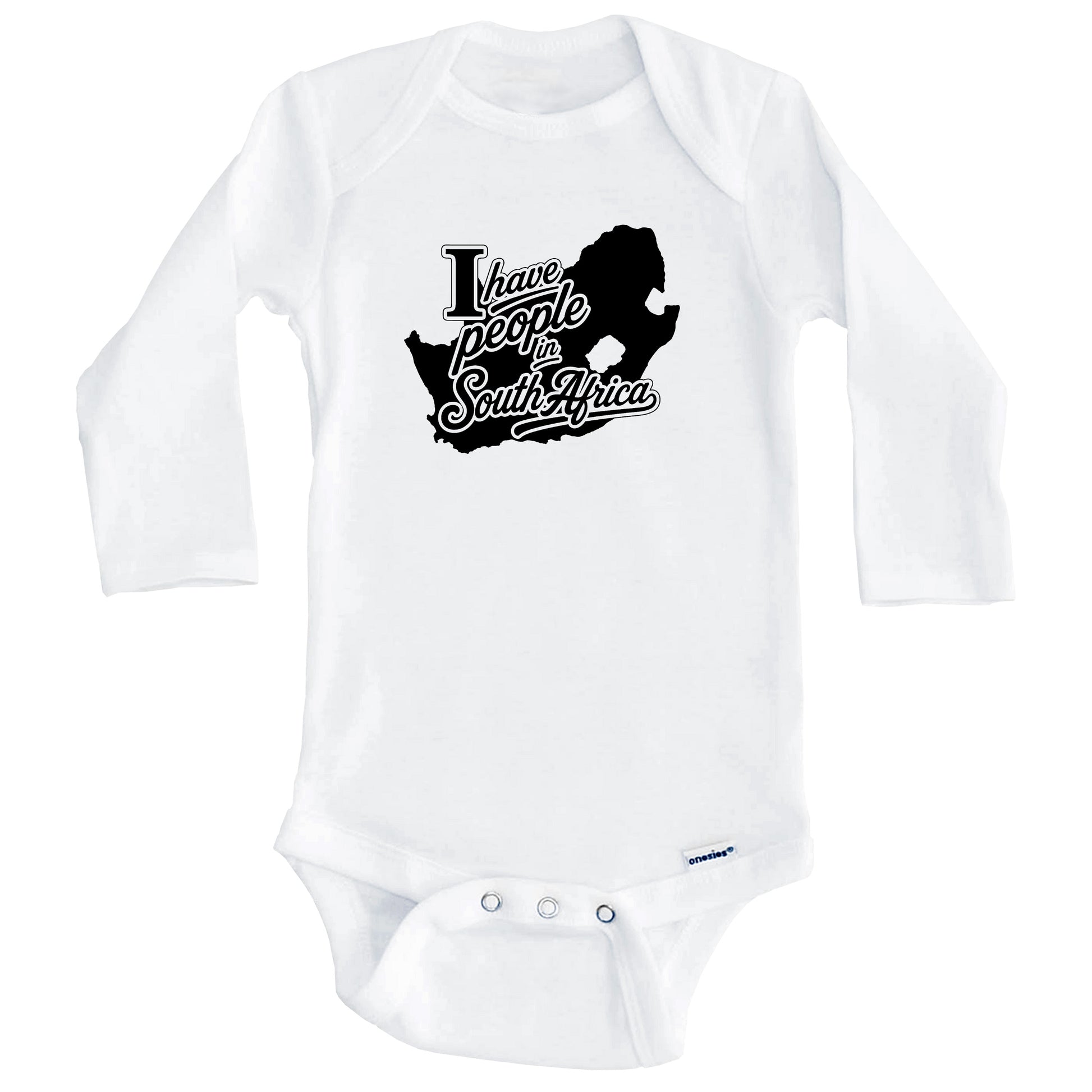 I Have People In South Africa Country Silhouette Baby Bodysuit (Long Sleeves)