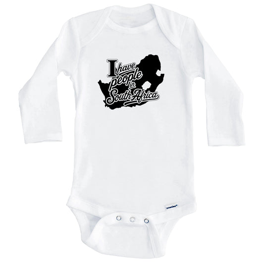 I Have People In South Africa Country Silhouette Baby Bodysuit (Long Sleeves)