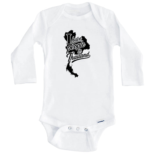 I Have People In Thailand Country Silhouette Baby Bodysuit (Long Sleeves)