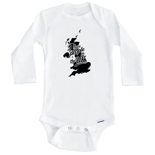 I Have People In the UK United Kingdom Silhouette Baby Bodysuit (Long Sleeves)