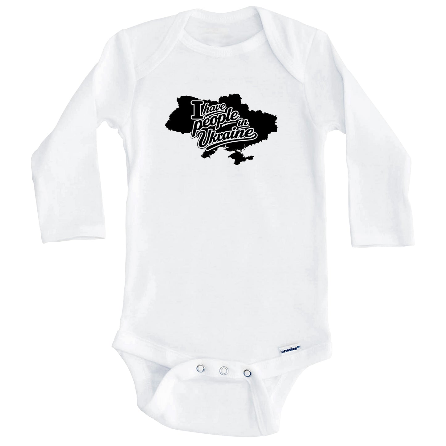 I Have People In Ukraine Country Silhouette Baby Bodysuit (Long Sleeves)