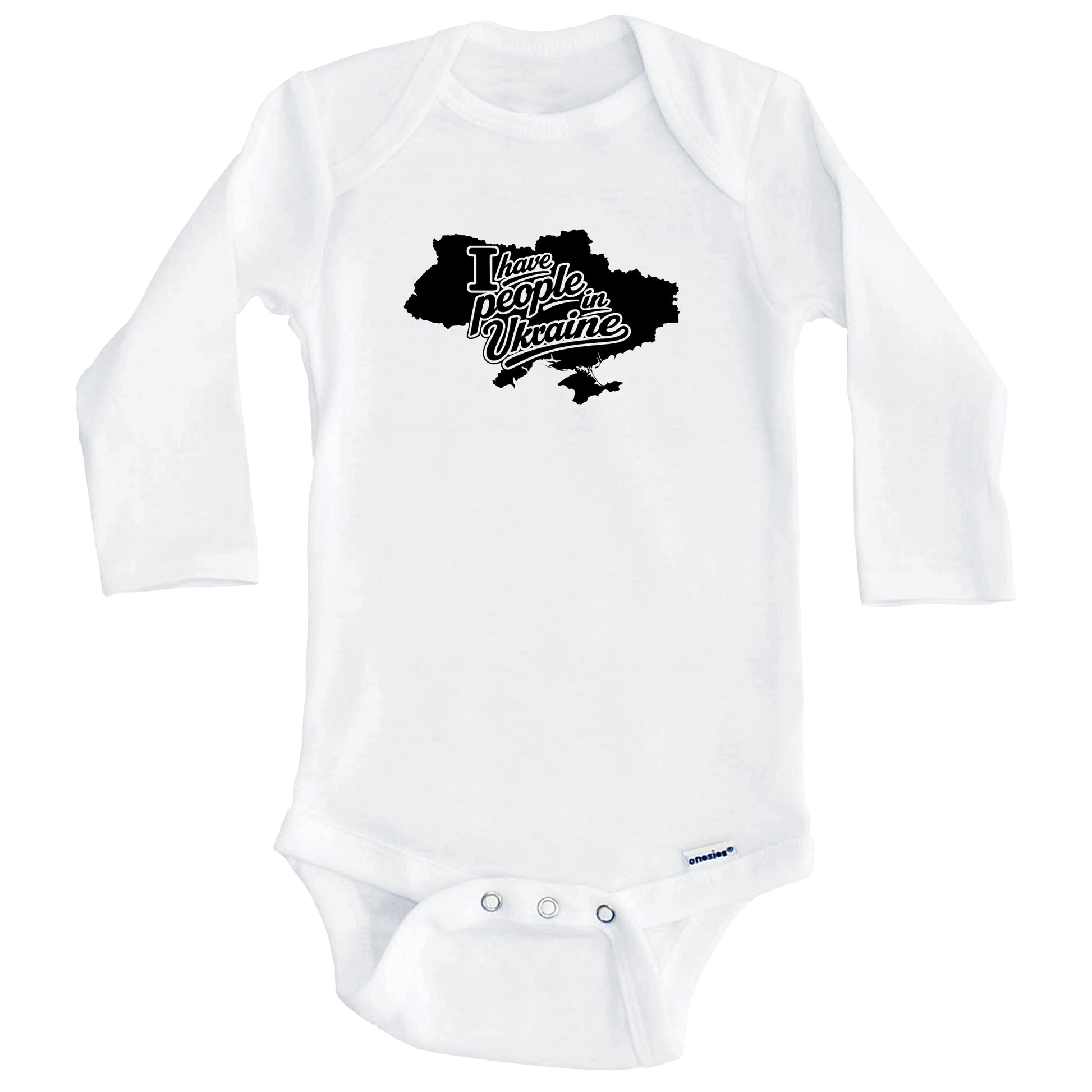 I Have People In Ukraine Country Silhouette Baby Bodysuit (Long Sleeves)