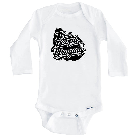 I Have People In Uruguay Country Silhouette Baby Bodysuit (Long Sleeves)