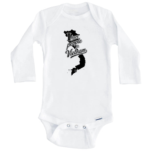 I Have People In Vietnam Country Silhouette Baby Bodysuit (Long Sleeves)