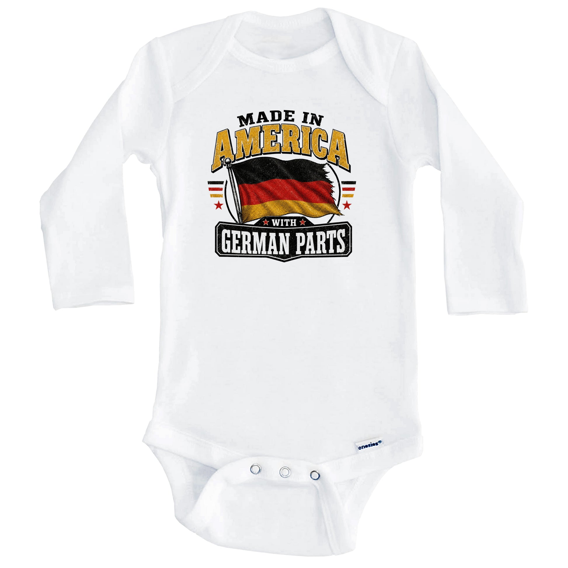 Made In America With German Parts Germany Flag Baby Bodysuit (Long Sleeves)