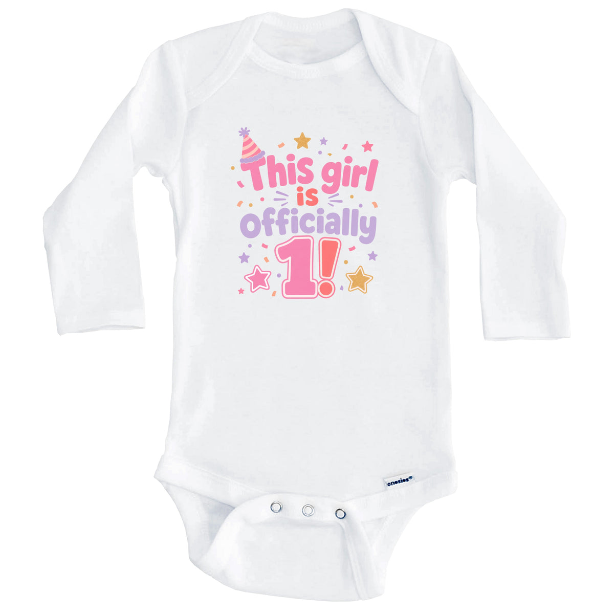 This Girl Is Officially One Year Old First Birthday Baby Bodysuit (Long Sleeves)