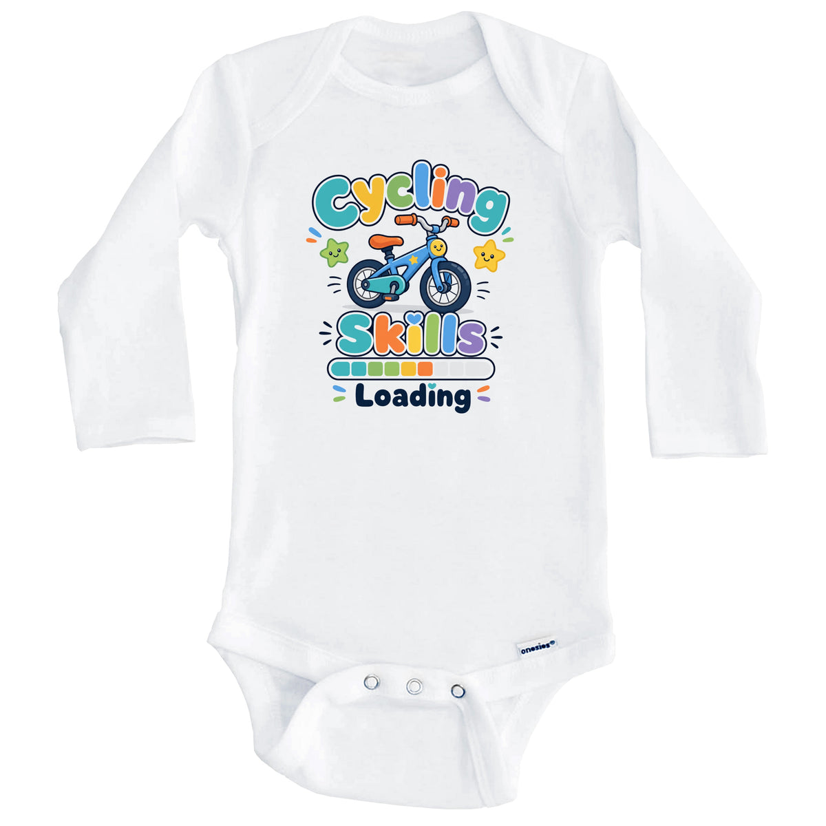 Cycling Skills Loading Funny Sports Humor Baby Bodysuit (Long Sleeves)