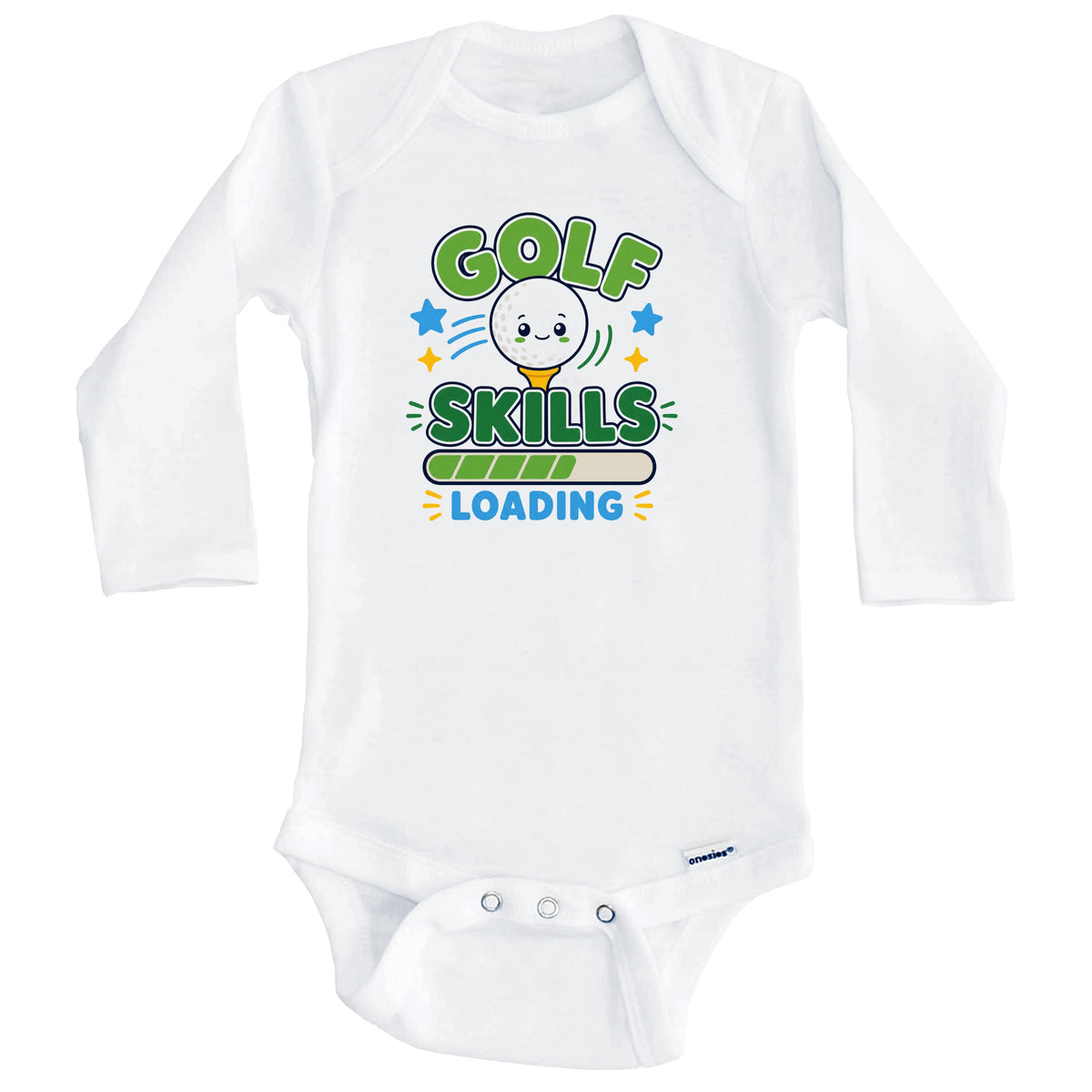 Golf Skills Loading Funny Golfing Humor Baby Bodysuit (Long Sleeves)