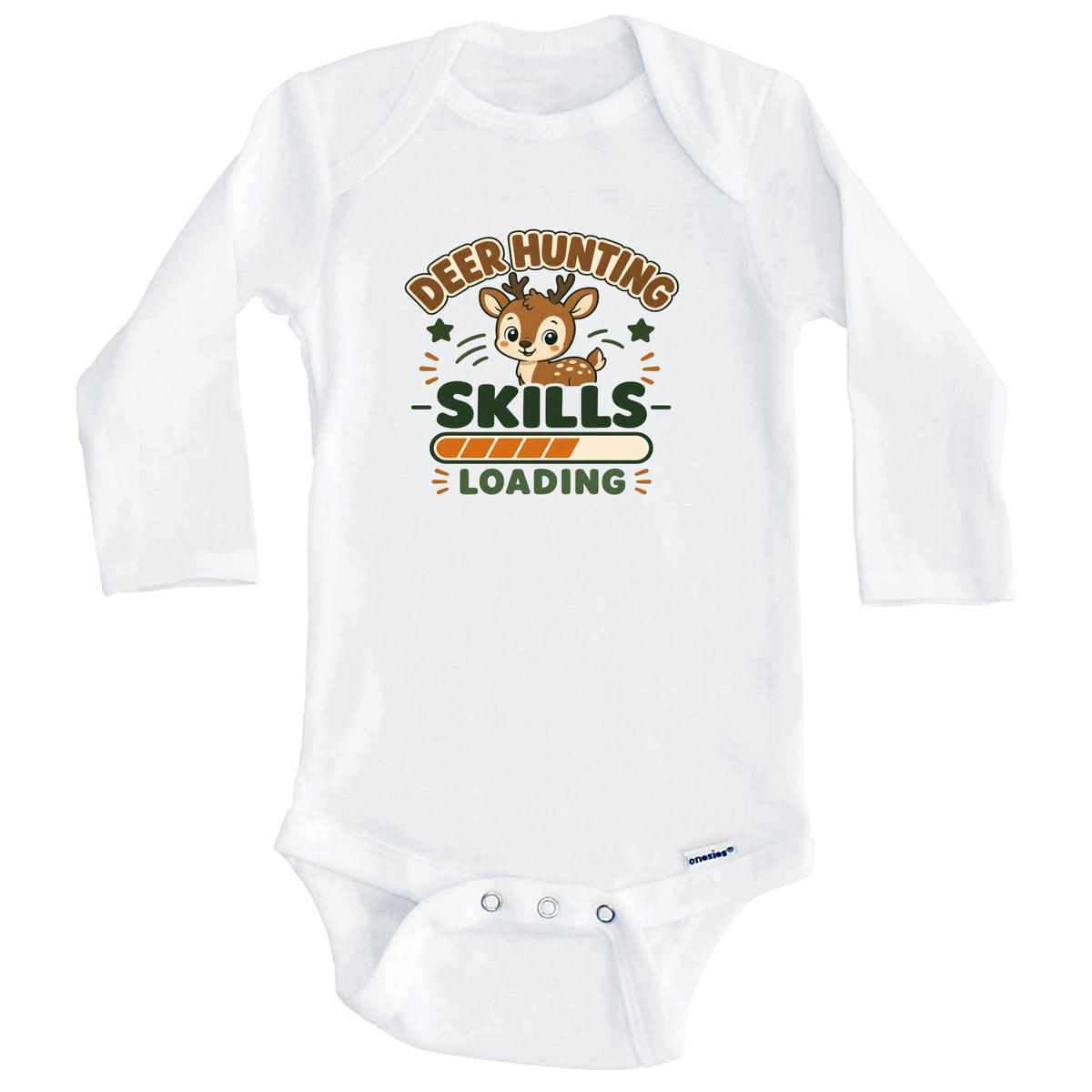 Deer Hunting Skills Loading Funny Hunting Humor Baby Bodysuit (Long Sleeves)