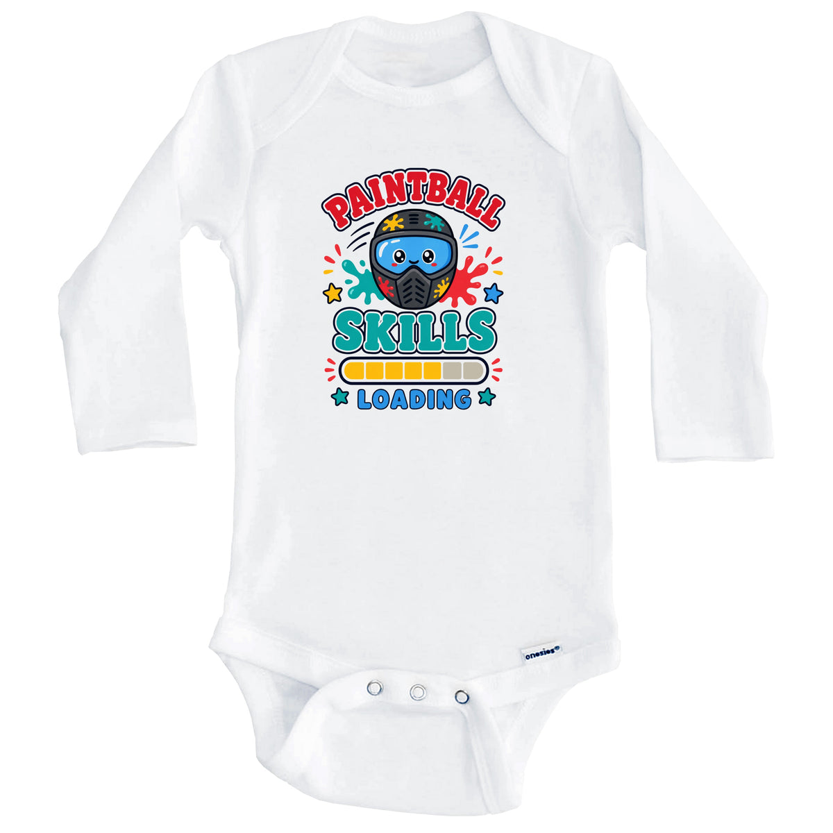 Paintball Skills Loading Funny Sports Humor Baby Bodysuit (Long Sleeves)