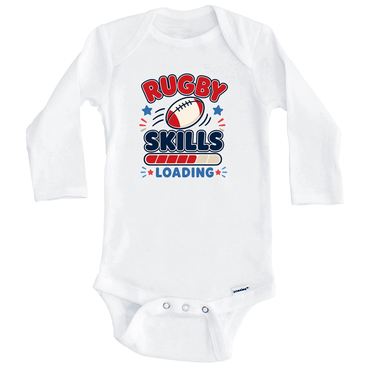 Rugby Skills Loading Funny Sports Humor Baby Bodysuit (Long Sleeves)