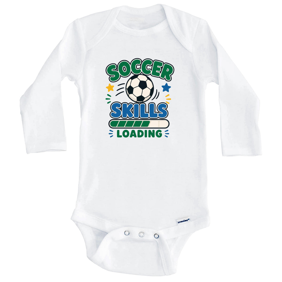 Soccer Skills Loading Funny Sports Humor Baby Bodysuit (Long Sleeves)