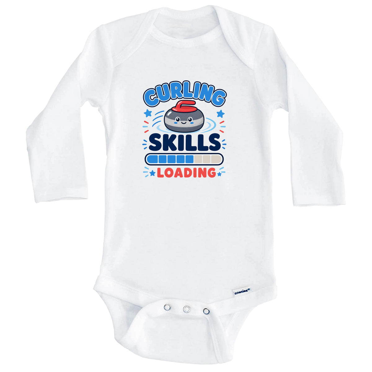 Curling Skills Loading Funny Sports Humor Baby Bodysuit (Long Sleeves)