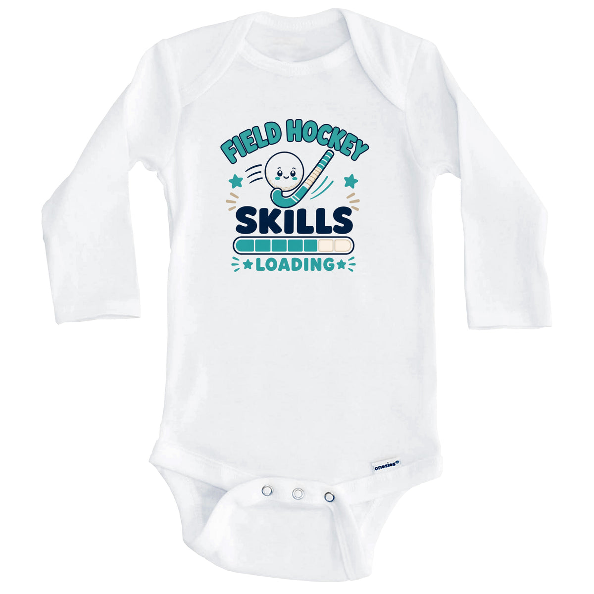 Field Hockey Skills Loading Funny Sports Humor Baby Bodysuit (Long Sleeves)