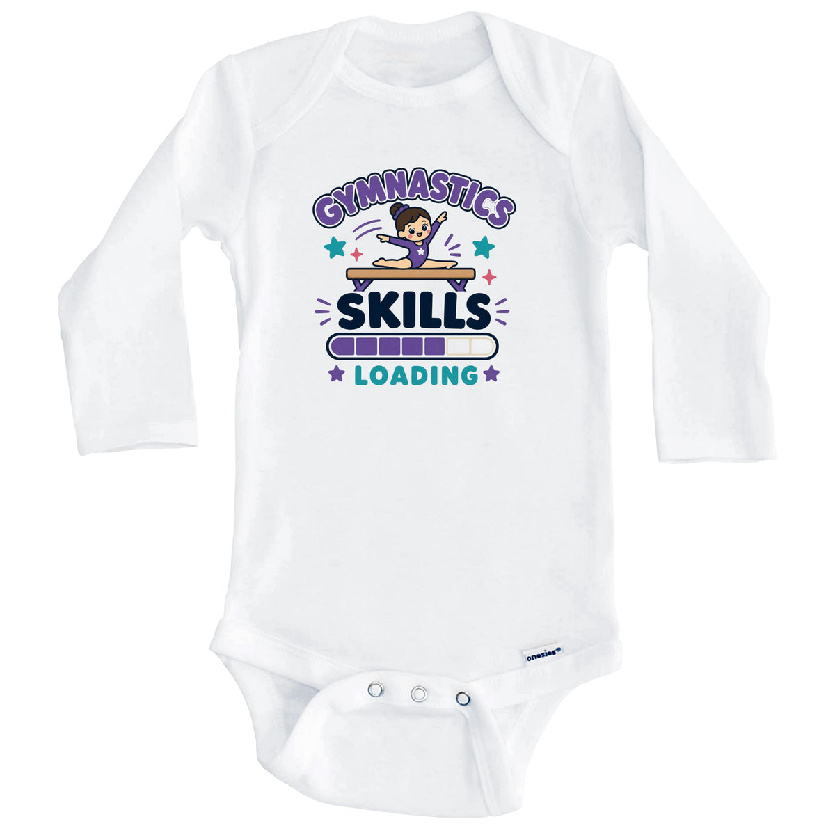 Gymnastics Skills Loading Funny Sports Humor Baby Bodysuit (Long Sleeves)