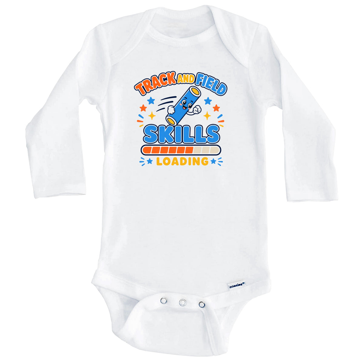 Track and Field Skills Loading Funny Sports Humor Baby Bodysuit (Long Sleeves)