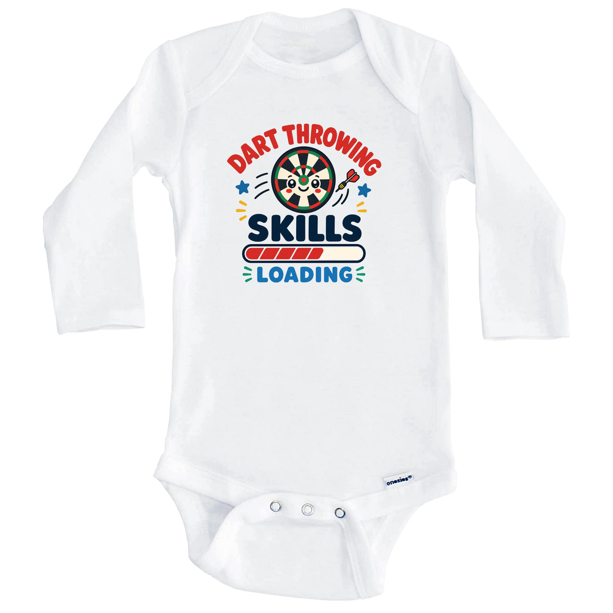 Dart Throwing Skills Loading Funny Darts Humor Baby Bodysuit (Long Sleeves)
