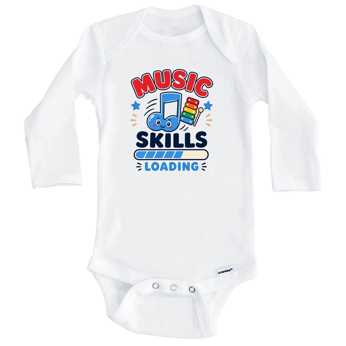 Music Skills Loading Funny Musician Humor Baby Bodysuit (Long Sleeves)