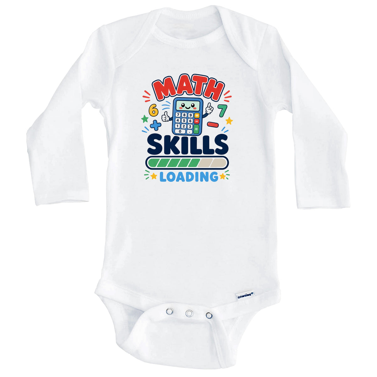 Math Skills Loading Funny Mathlete Humor Baby Bodysuit (Long Sleeves)