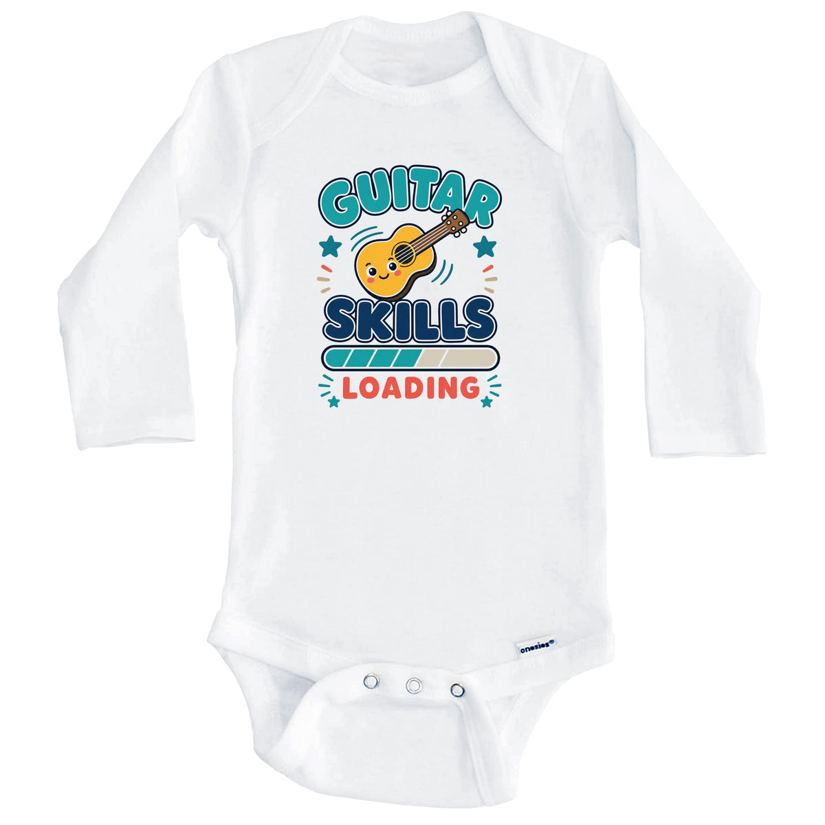Guitar Skills Loading Funny Musician Humor Baby Bodysuit (Long Sleeves)