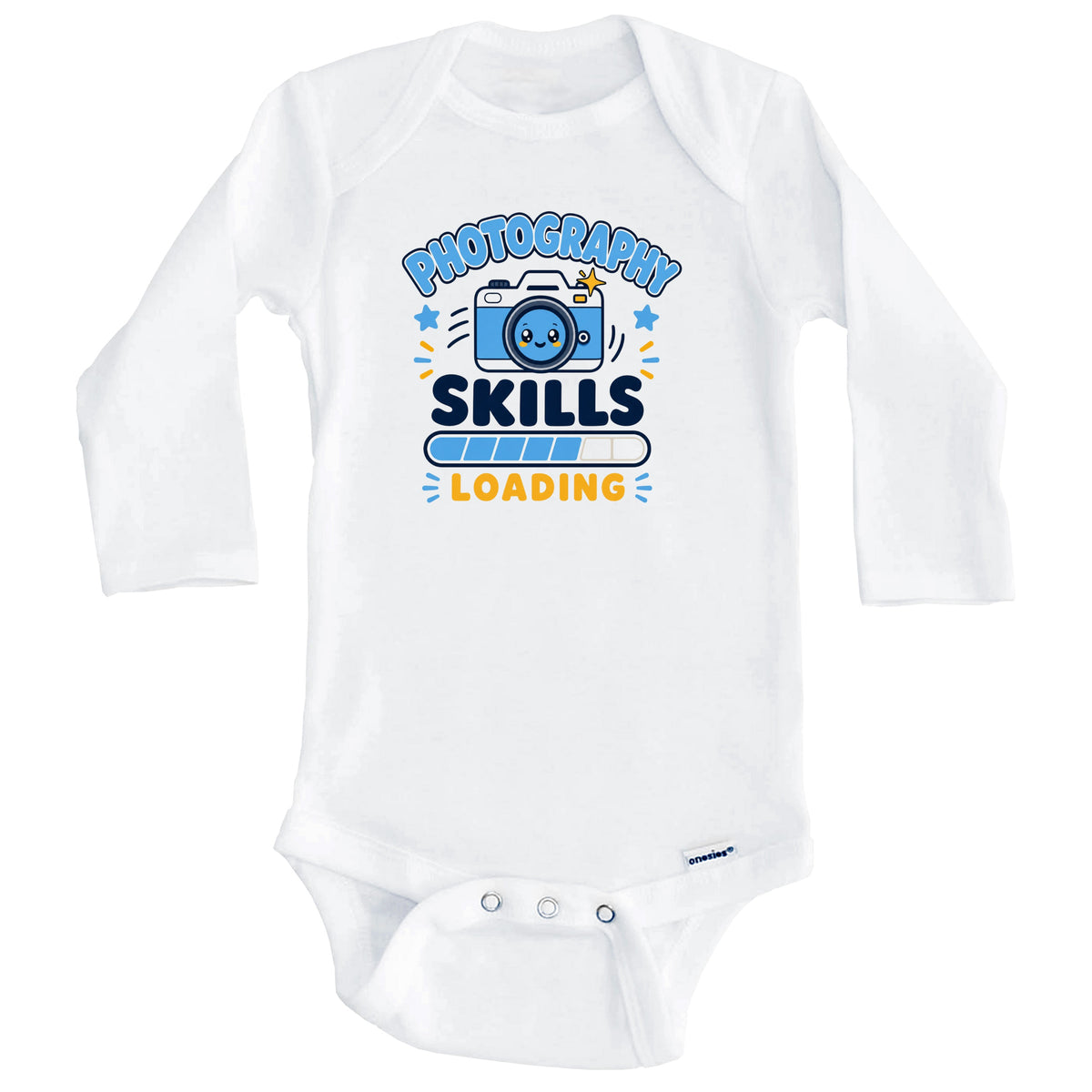 Photography Skills Loading Funny Photographer Humor Baby Bodysuit (Long Sleeves)