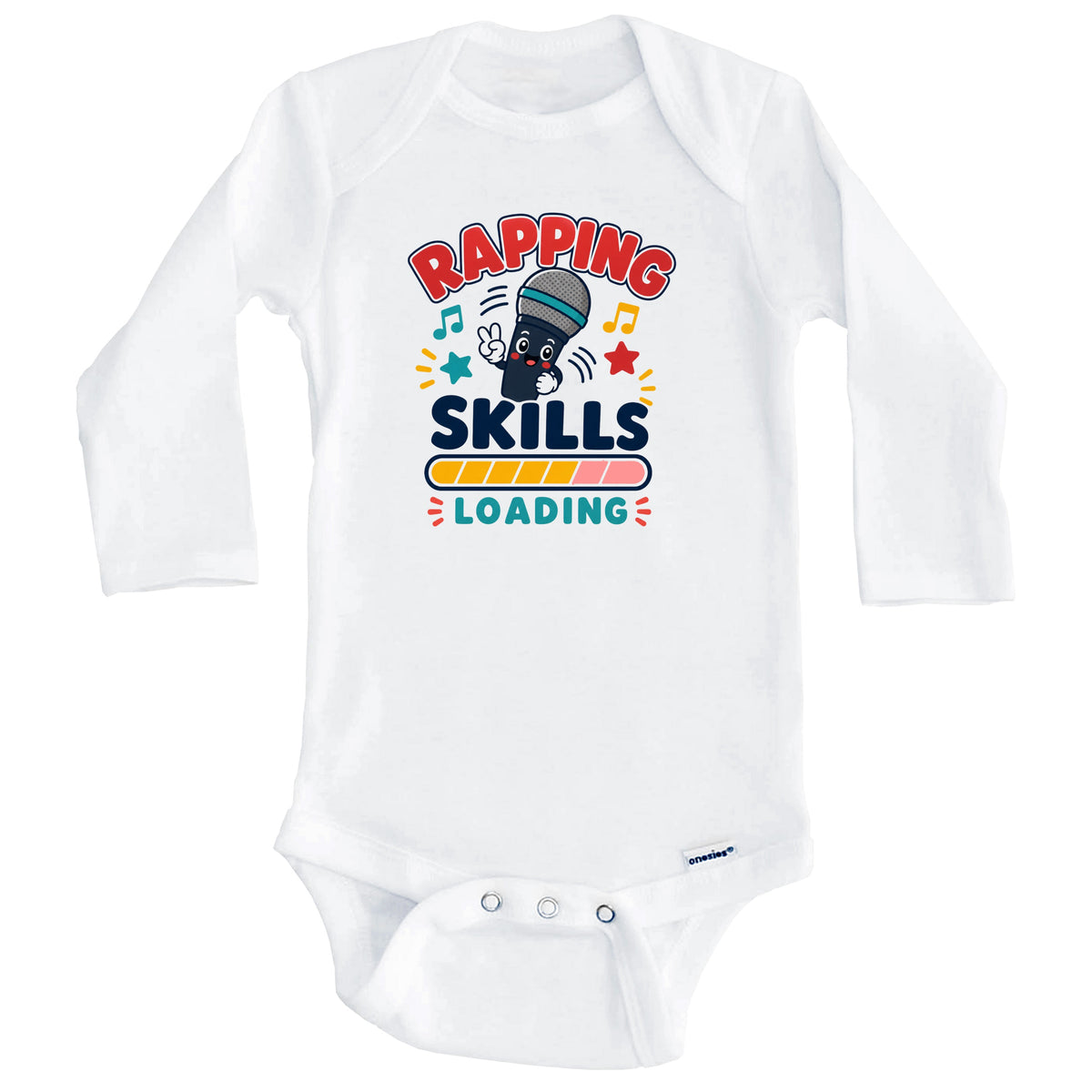 Rapping Skills Loading Funny Rap Humor Baby Bodysuit (Long Sleeves)