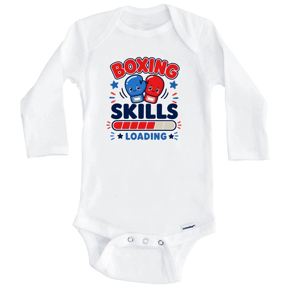 Boxing Skills Loading Funny Baby Bodysuit (Long Sleeves)