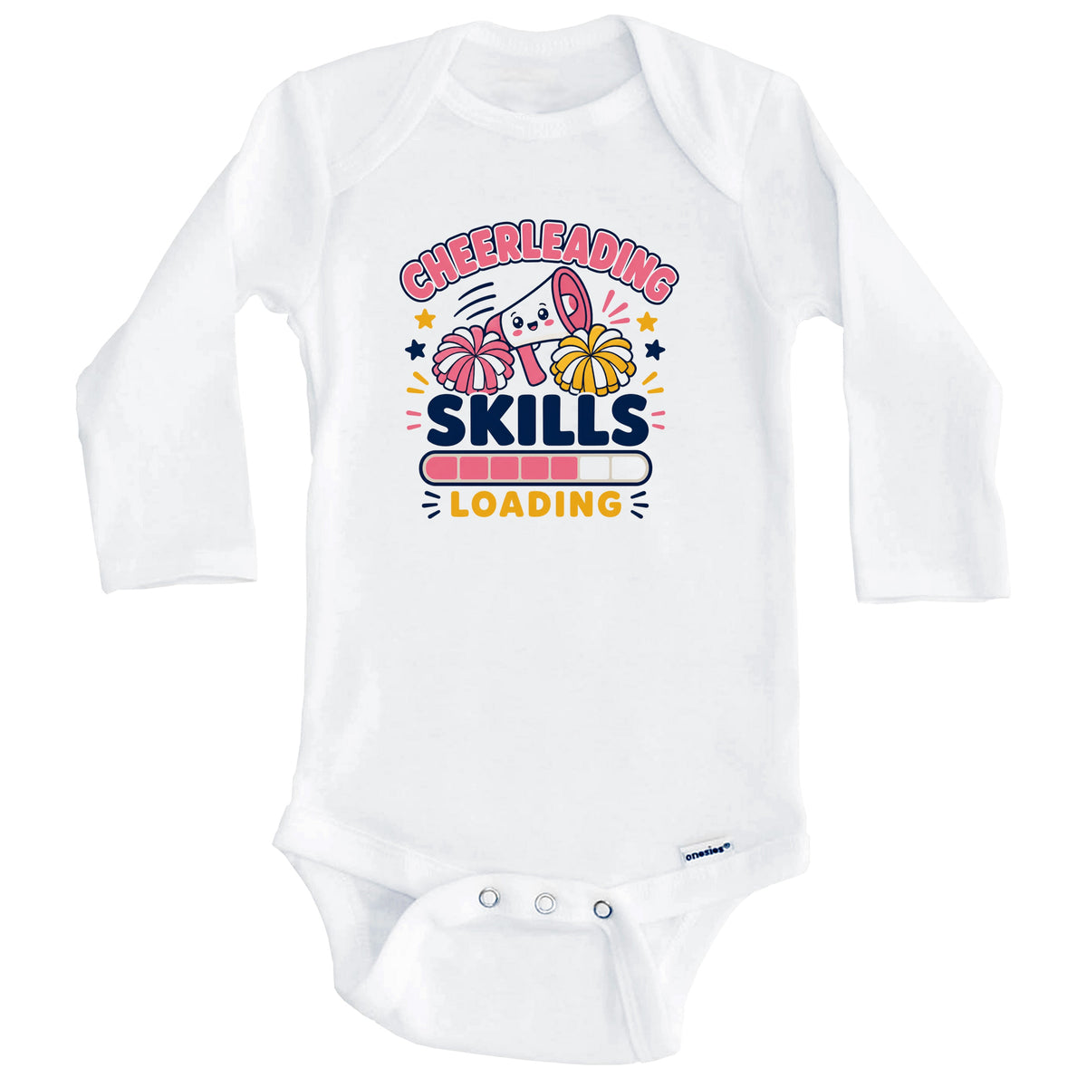 Cheerleading Skills Loading Funny Cheer Baby Bodysuit (Long Sleeves)