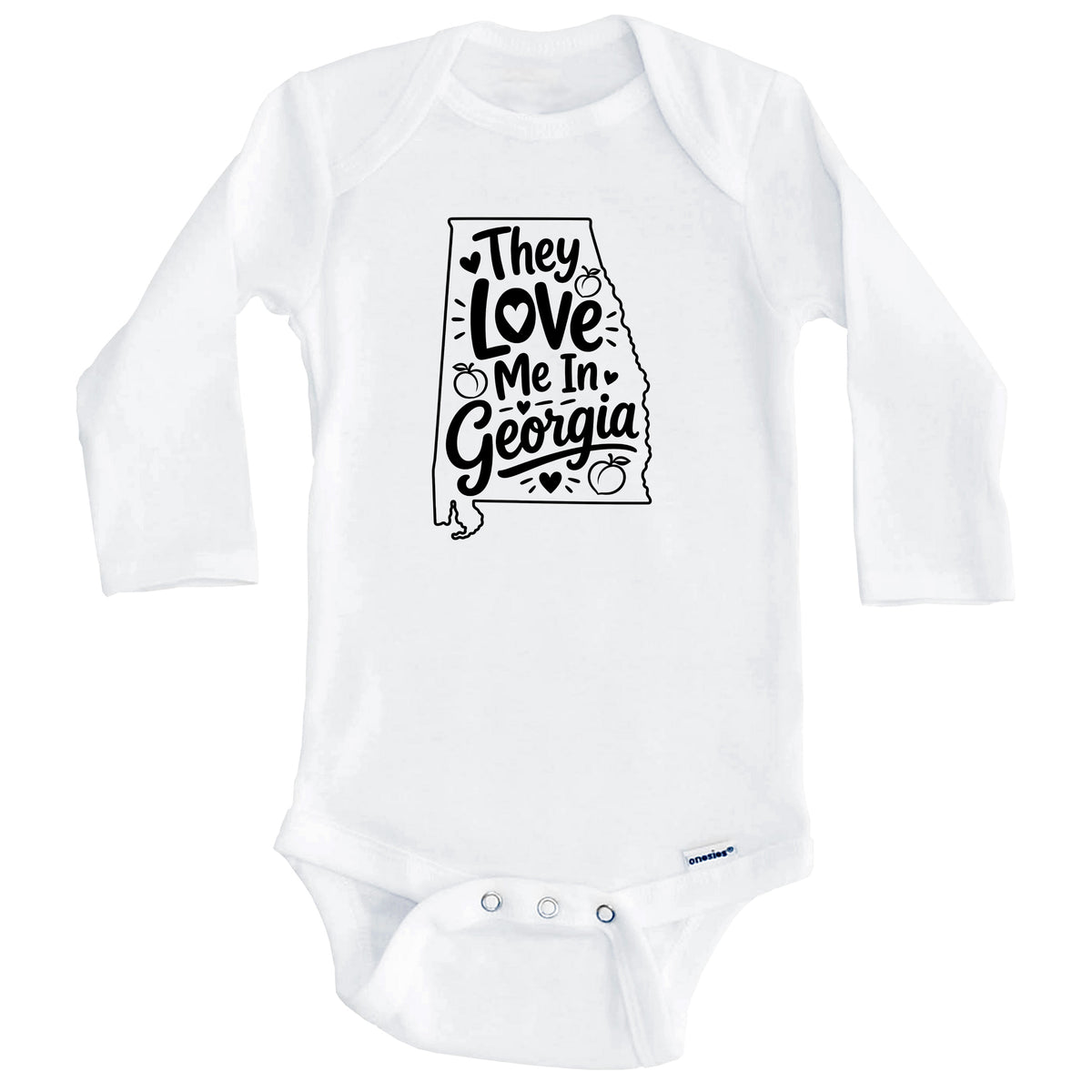 They Love Me In Georgia Funny Baby Bodysuit (Long Sleeves)