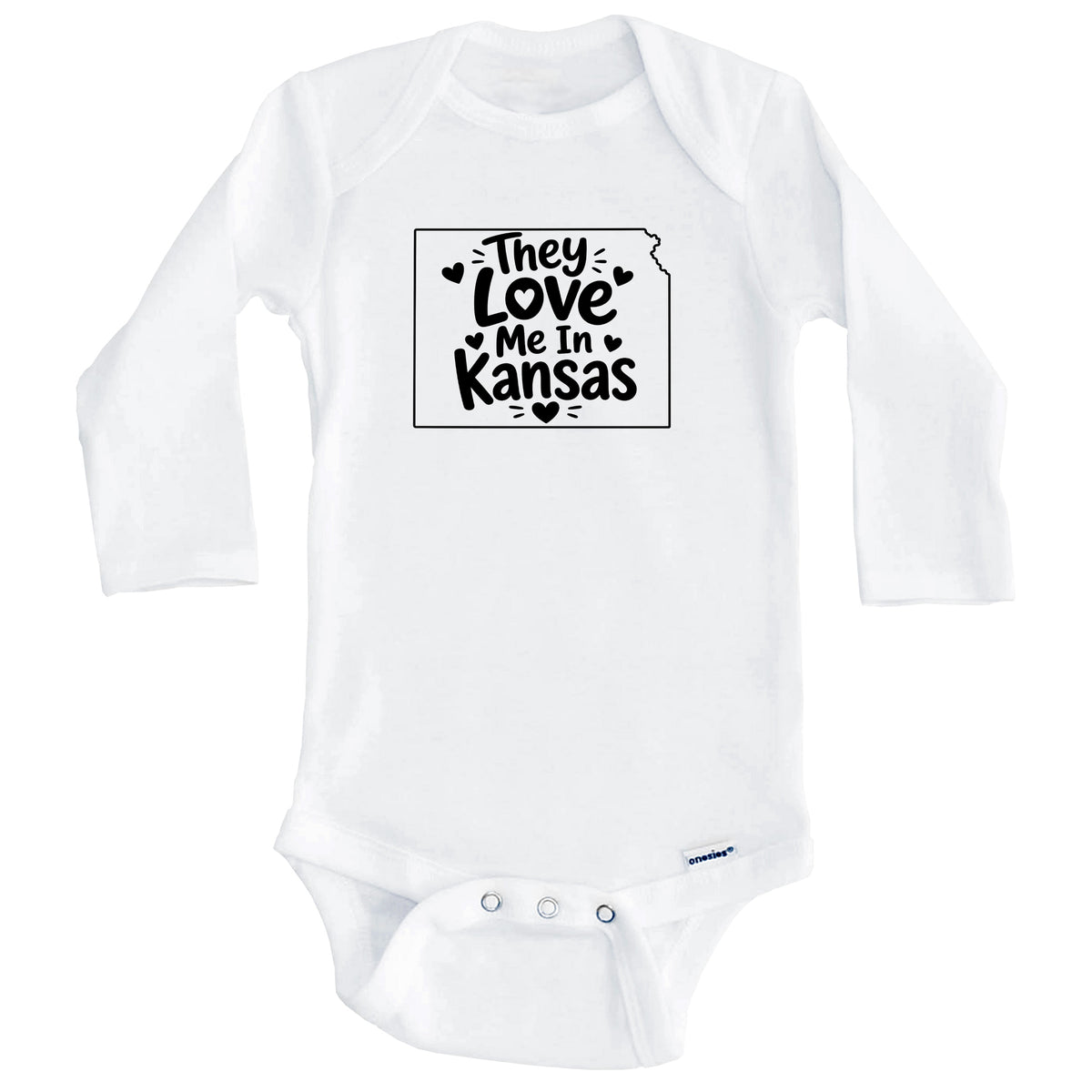 They Love Me In Kansas Funny Baby Bodysuit (Long Sleeves)