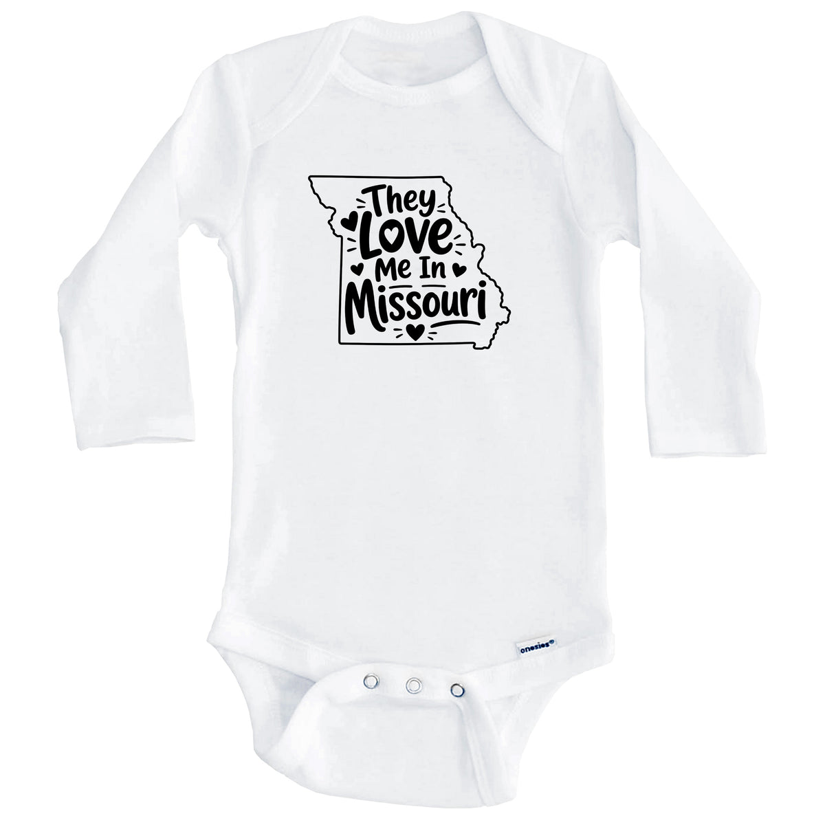 They Love Me In Missouri Funny Baby Bodysuit (Long Sleeves)