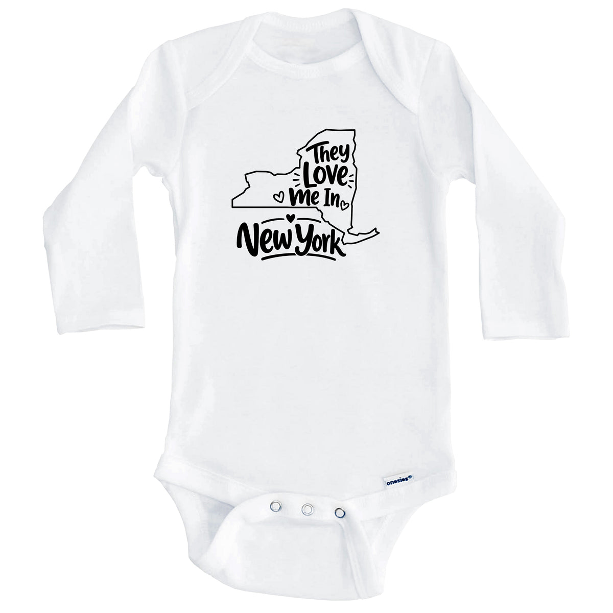 They Love Me In New York Funny Baby Bodysuit (Long Sleeves)