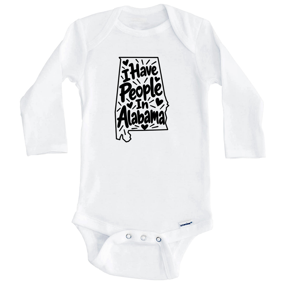 I Have People In Alabama Cute State Silhouette Baby Bodysuit (Long Sleeves)