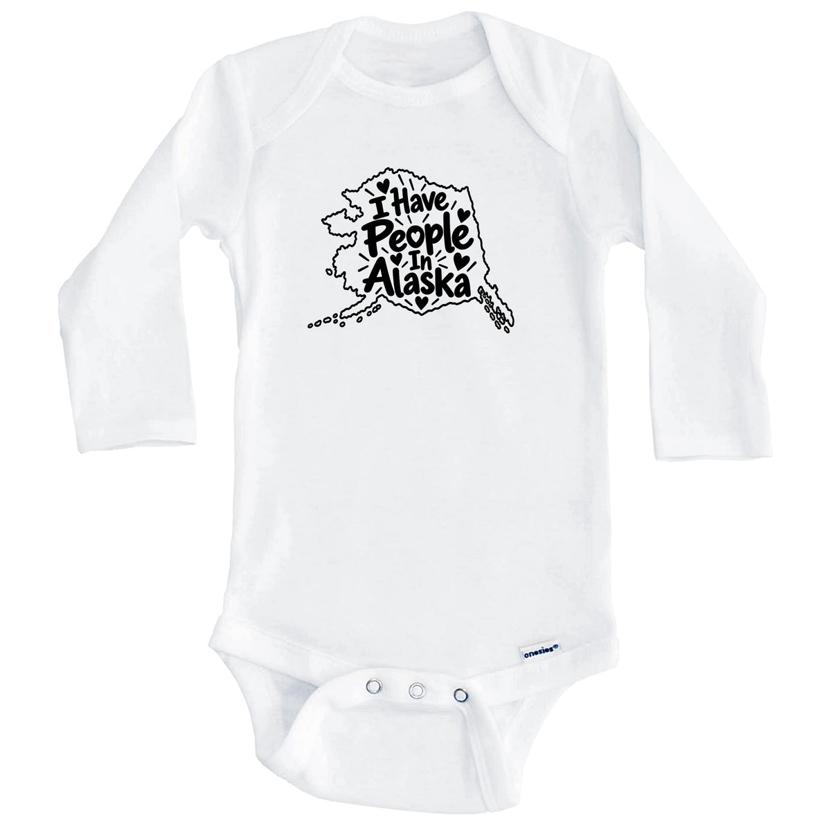 I Have People In Alaska Cute State Silhouette Baby Bodysuit (Long Sleeves)