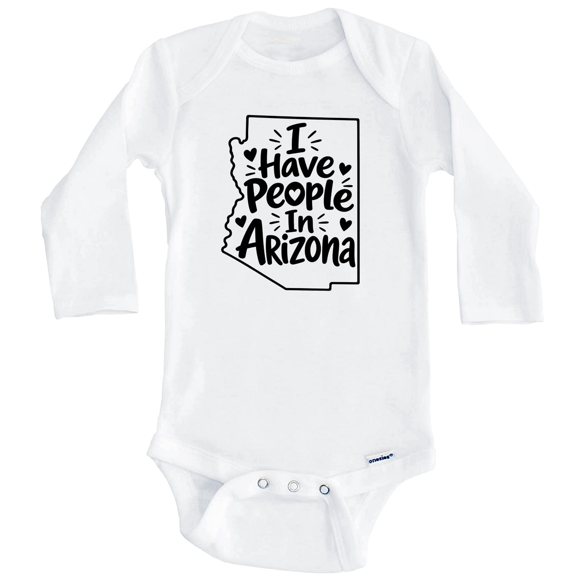 I Have People In Arizona Cute State Silhouette Baby Bodysuit (Long Sleeves)