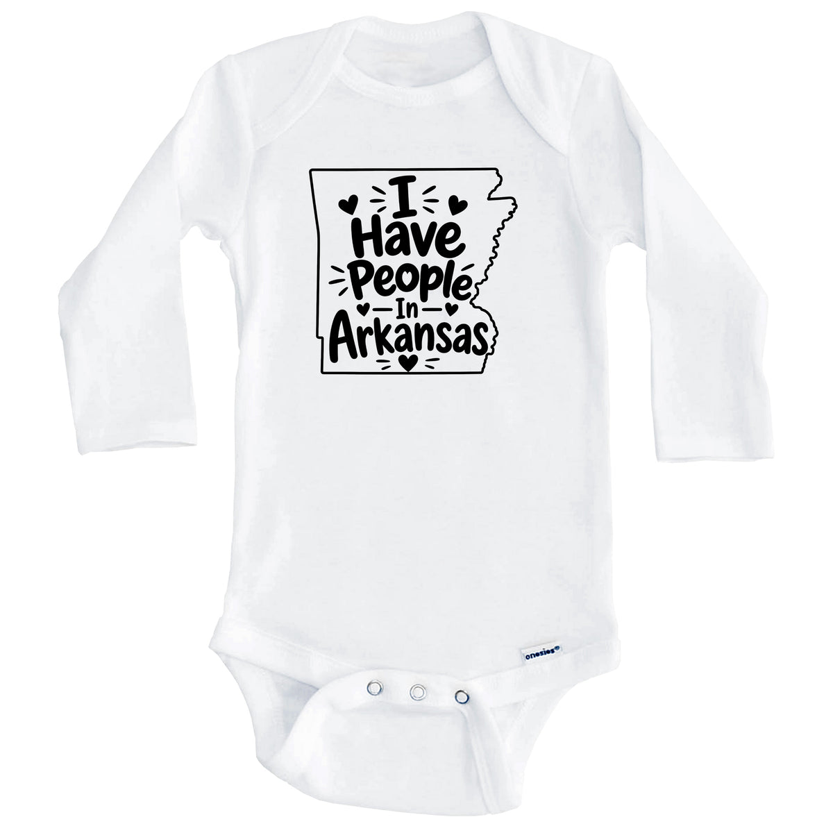 I Have People In Arkansas Cute State Silhouette Baby Bodysuit (Long Sleeves)