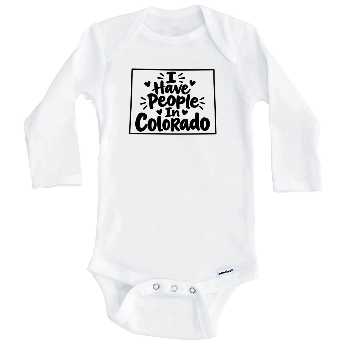 I Have People In Colorado Cute State Silhouette Baby Bodysuit (Long Sleeves)