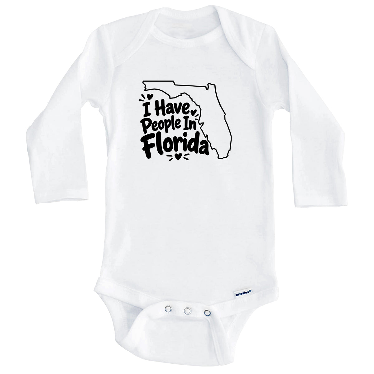 I Have People In Florida Cute State Silhouette Baby Bodysuit (Long Sleeves)