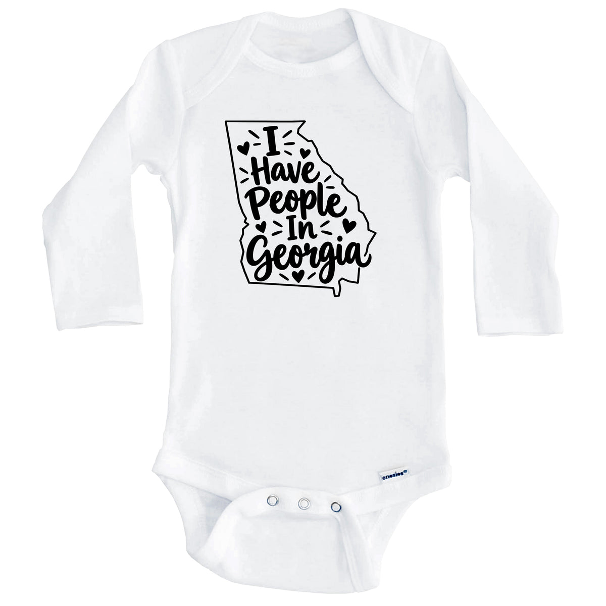 I Have People In Georgia Cute State Silhouette Baby Bodysuit (Long Sleeves)