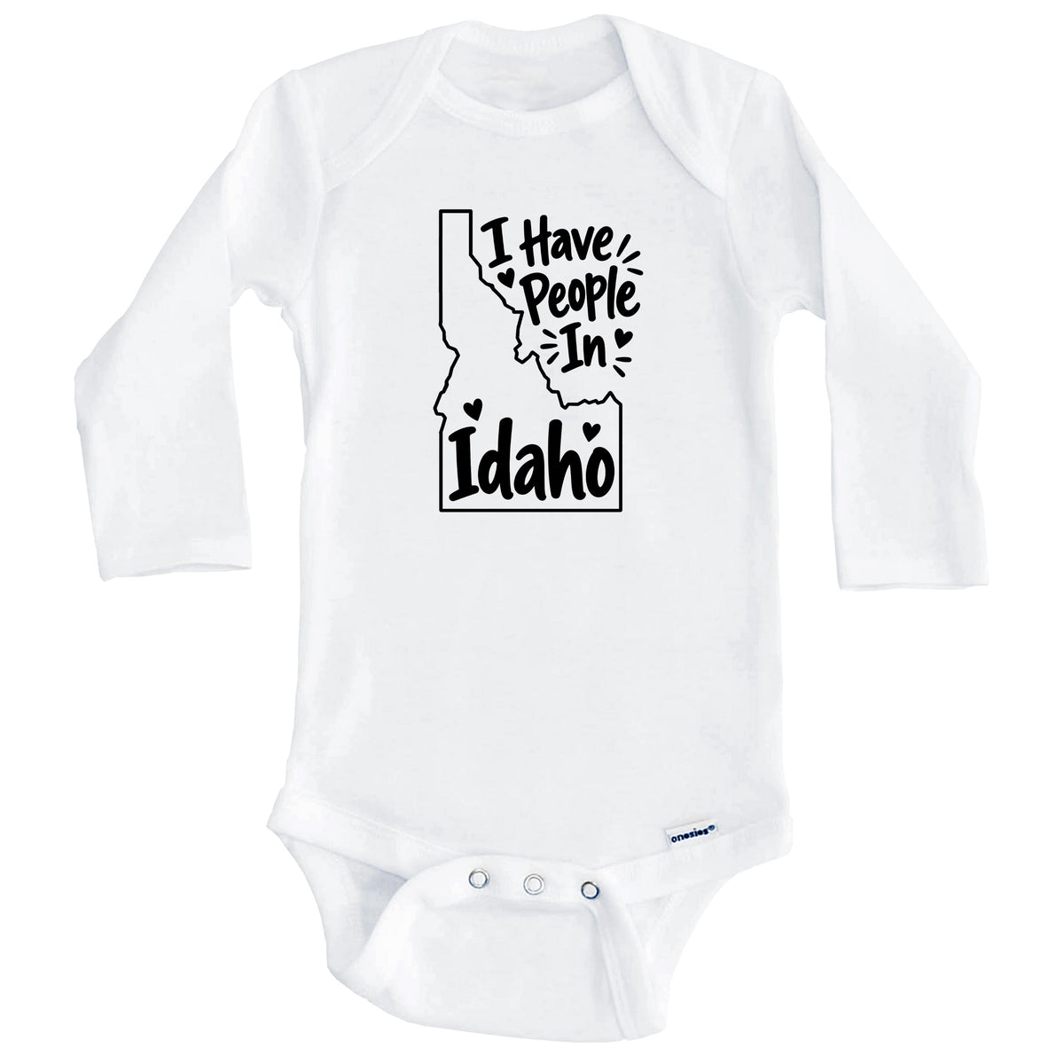 I Have People In Idaho Cute State Silhouette Baby Bodysuit (Long Sleeves)