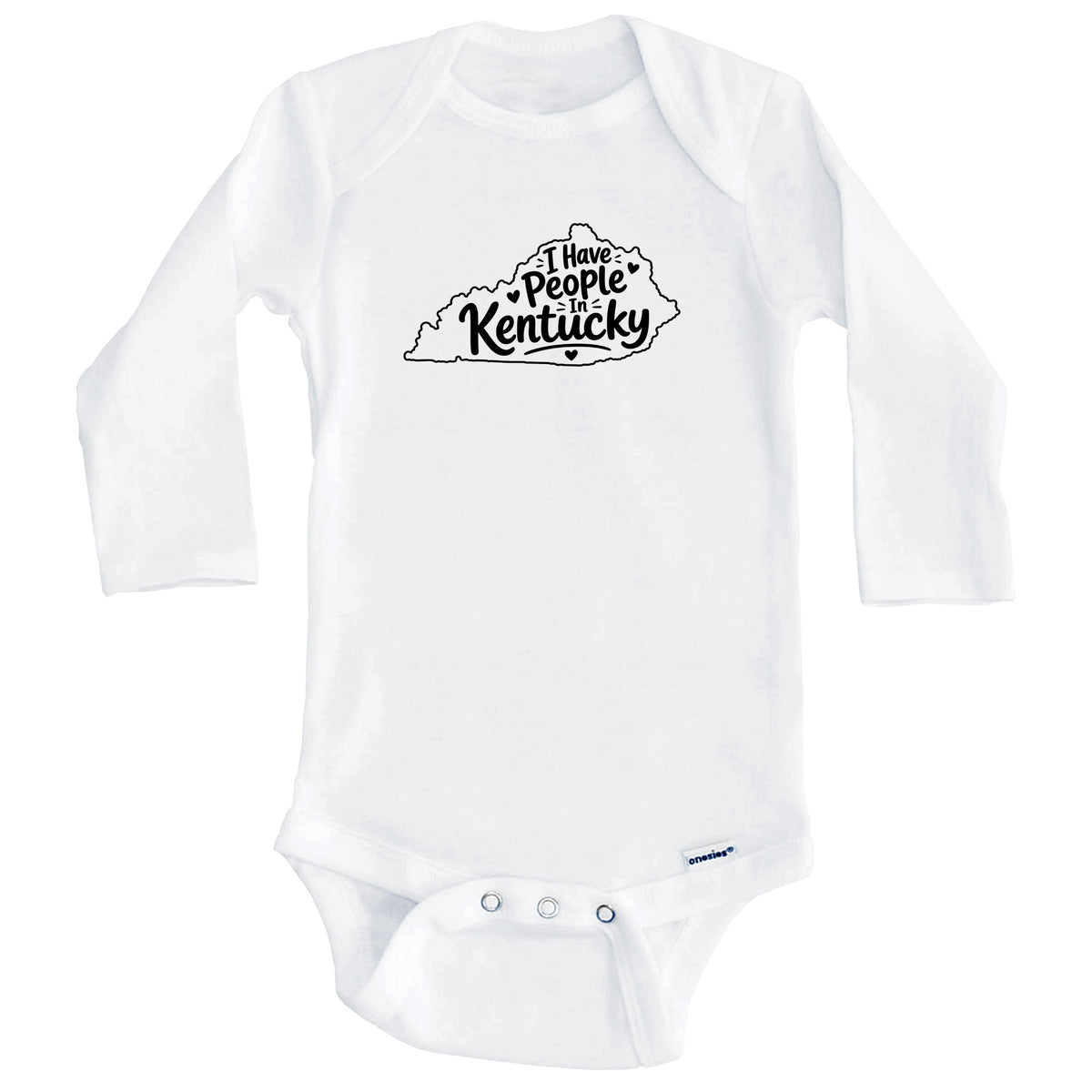 I Have People In Kentucky Cute State Silhouette Baby Bodysuit (Long Sleeves)