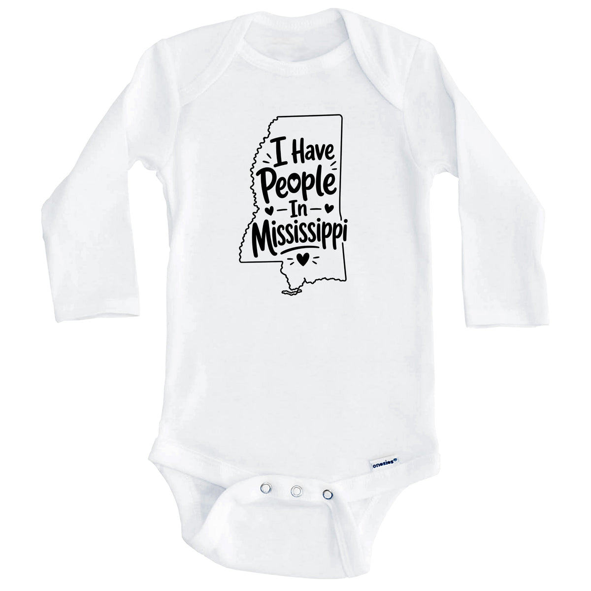 I Have People In Mississippi Cute State Silhouette Baby Bodysuit (Long Sleeves)