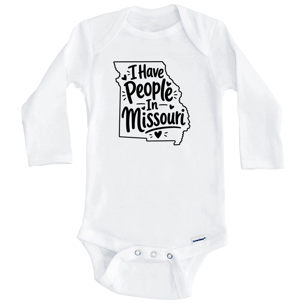 I Have People In Missouri Cute State Silhouette Baby Bodysuit (Long Sleeves)