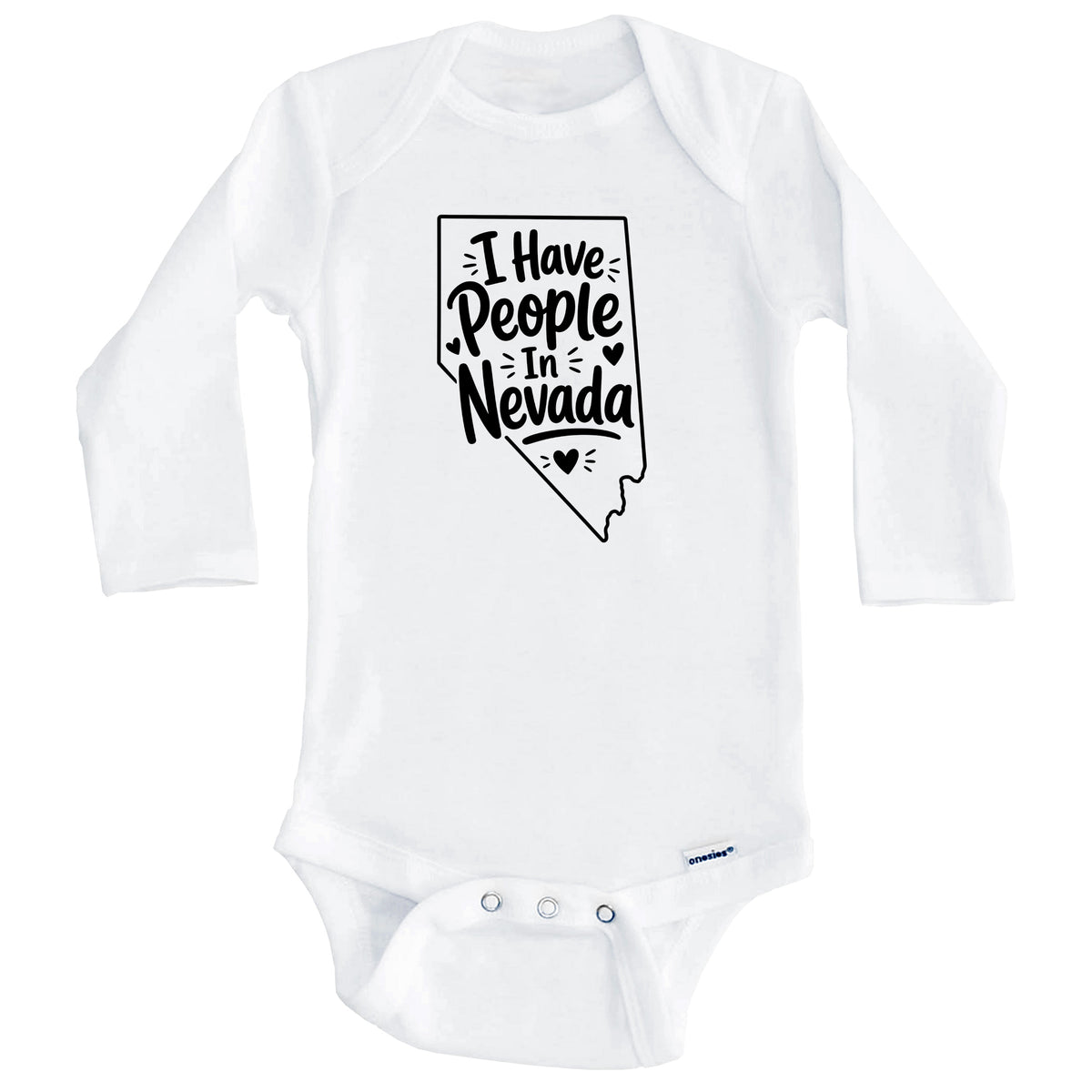 I Have People In Nevada Cute State Silhouette Baby Bodysuit (Long Sleeves)