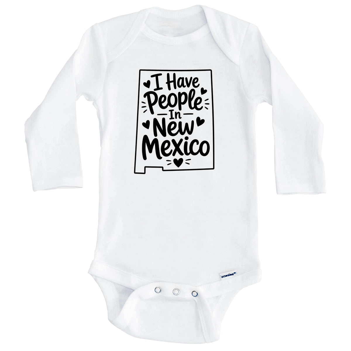I Have People In New Mexico Cute State Silhouette Baby Bodysuit (Long Sleeves)