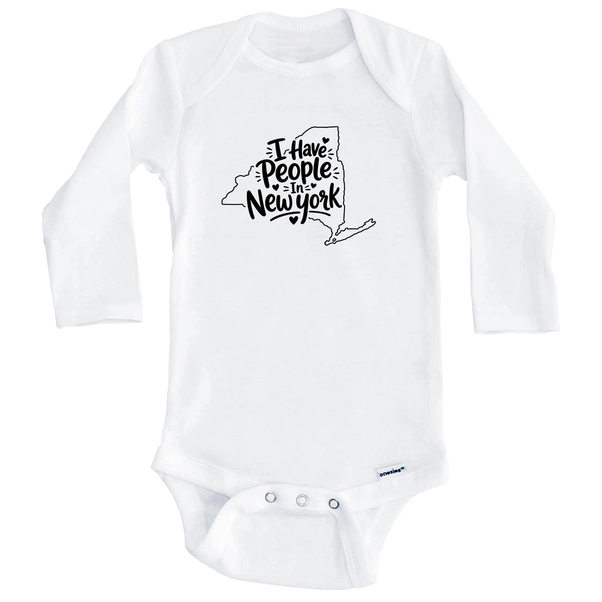 I Have People In New York Cute State Silhouette Baby Bodysuit (Long Sleeves)
