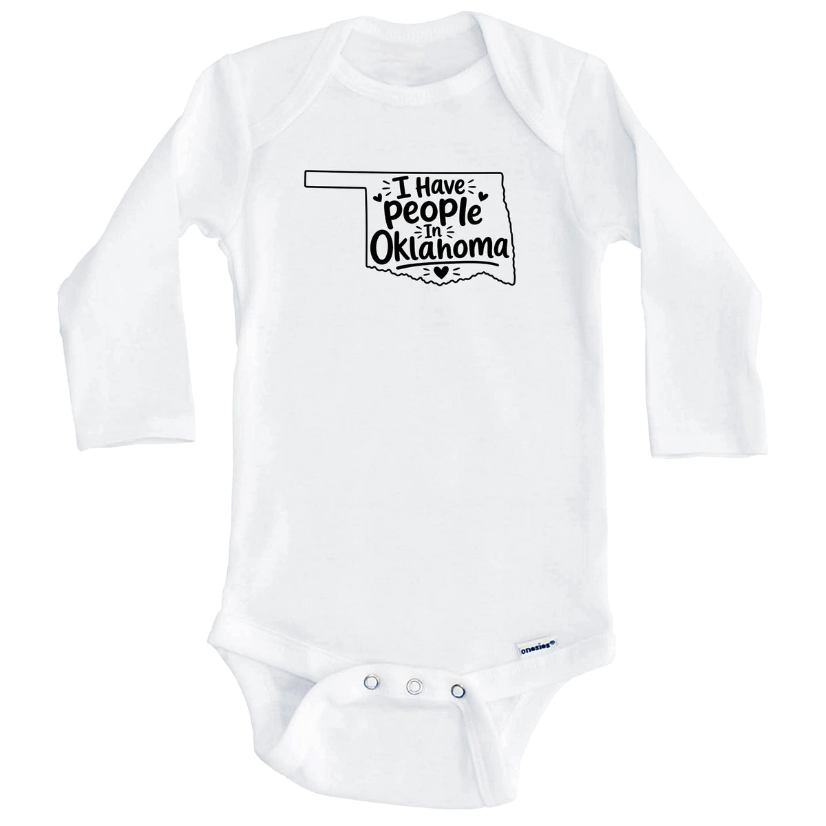 I Have People In Oklahoma Cute State Silhouette Baby Bodysuit (Long Sleeves)