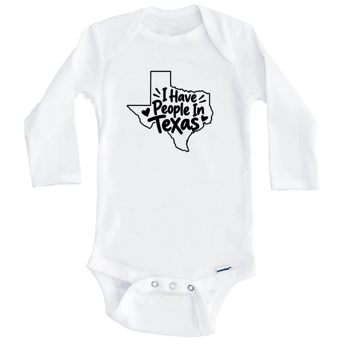 I Have People In Texas Cute State Silhouette Baby Bodysuit (Long Sleeves)