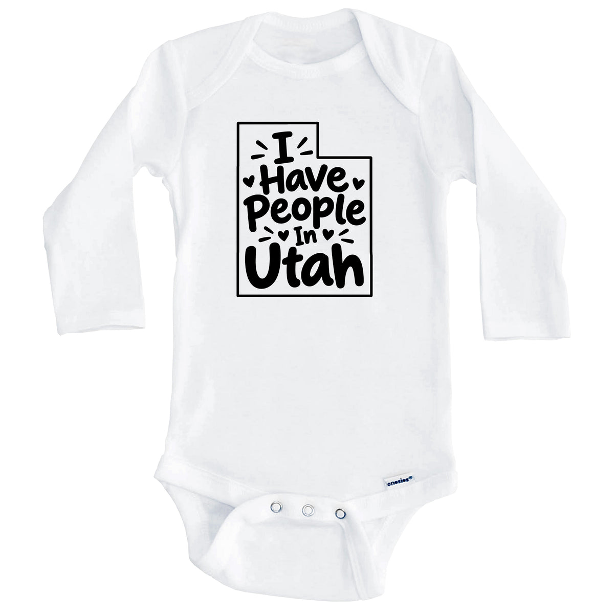 I Have People In Utah Cute State Silhouette Baby Bodysuit (Long Sleeves)