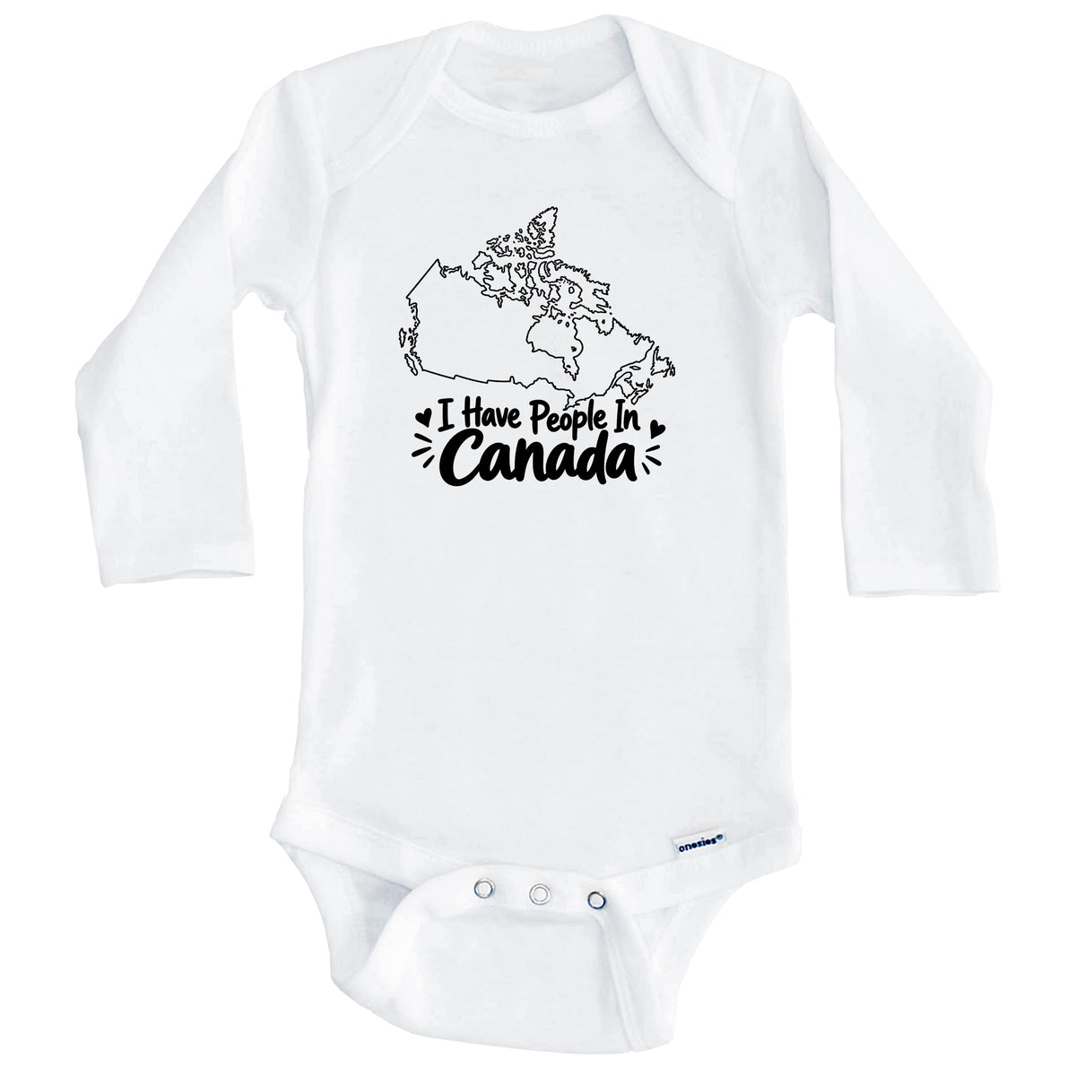 I Have People In Canada Cute Country Silhouette Baby Bodysuit (Long Sleeves)
